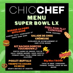 Super Bowl menu