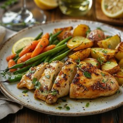 A2. menu de la semaine - Poitrine de poulet, citron, ail et fines herbes