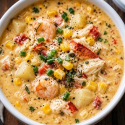 a2. menu de la semaine - Chaudrée de fruits de mer, petits pains et salade