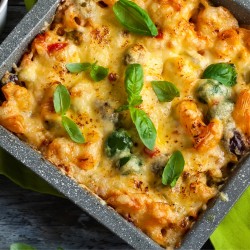 1-a2. menu de la semaine - Pâtes aux artichauts, épinards et bacon