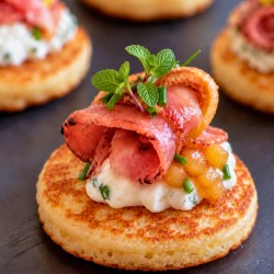 b. Blinis festifs pomme-bacon