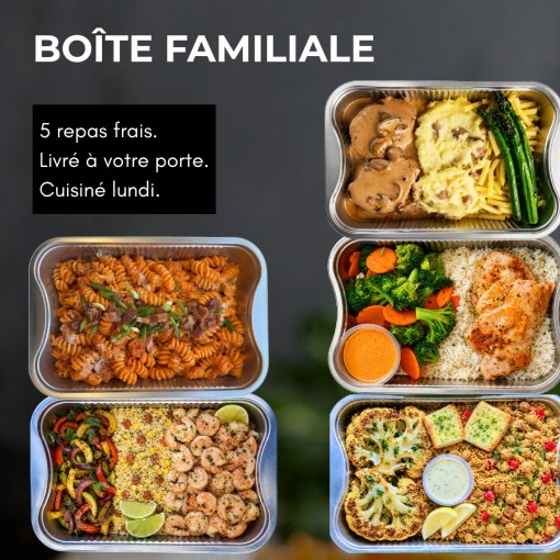   A. Boîte familiale - 5 repas frais pour la semaine (15 au 20 juin)