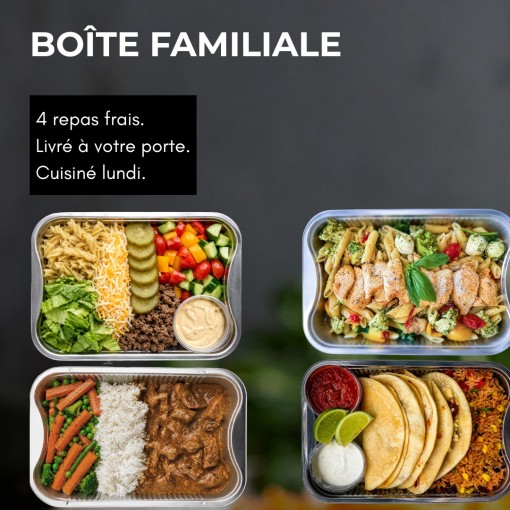  A. Boîte familiale - 4 repas frais pour la semaine (22 au 27 juin)