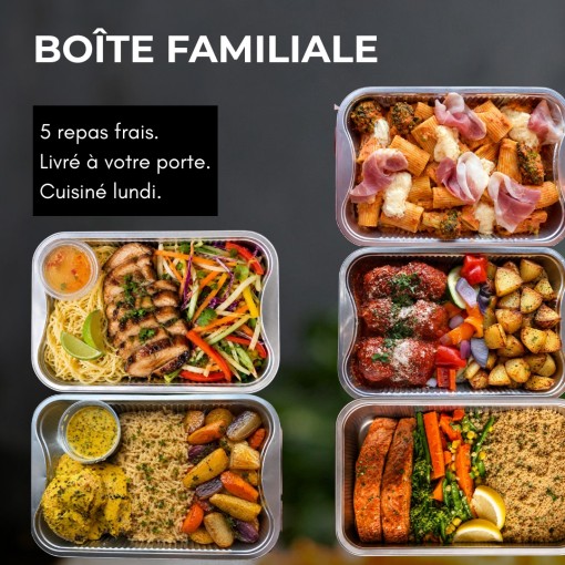 a. Boîte familiale - 5 repas frais pour la semaine (8 au 13 juin)