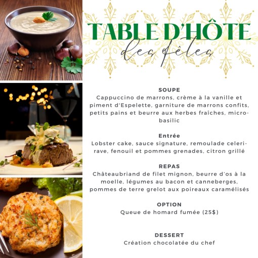 A. Des fêtes Table d'hôte  2025