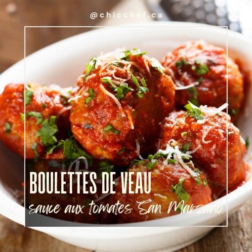 a3. Menu de la semaine - Boulettes de veau, sauce aux tomates San Marzano