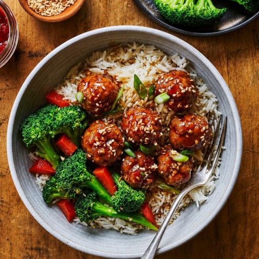 a3. menu de semaine - Boulettes à la japonaise, riz et légumes