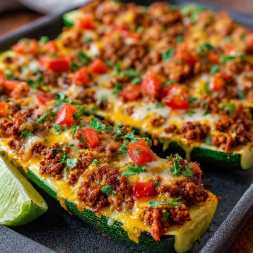 a3. menu de semaine - Courgettes farcies de boeuf à la Mexicaine