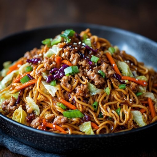 a4. menu de la semaine - Chow mein au bœuf teriyaki