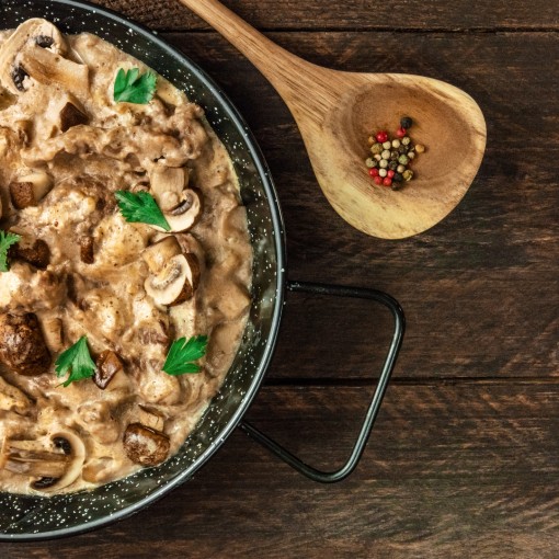 a4. menu de la semaine - Veau braisé Stroganoff