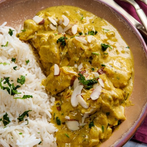 a2. menu de semaine - Veau braisé, sauce korma au beurre d'amandes et lait de coco
