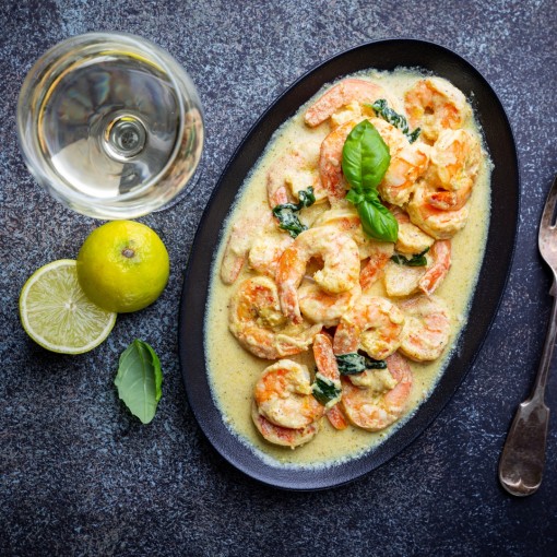 a1. menu de semaine -  Crevettes Toscane, risotto de quinoa