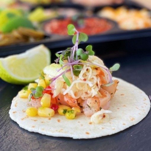 Boîte à tacos crevettes grillées