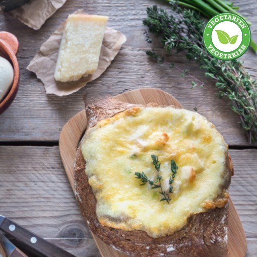 d. Prêt-à -manger frais: Trempette chaude en miche