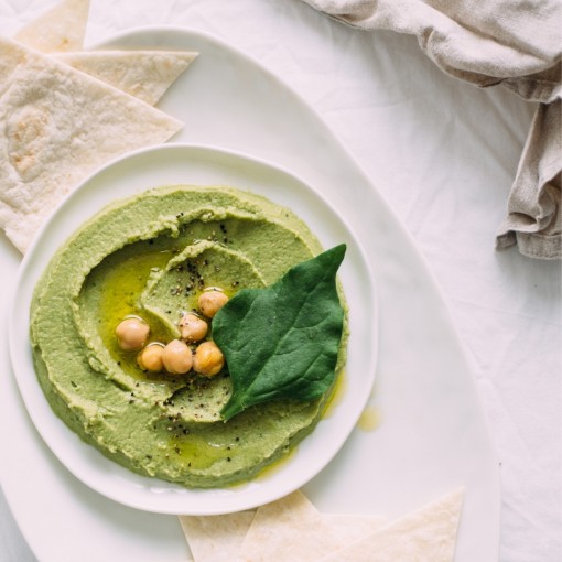 Humus au kale et roquette