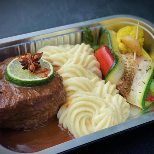 Joue de boeuf braisée au porto, sauce aux épices et foie gras (congelé)