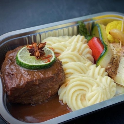 Joue de boeuf braisée au porto, sauce aux épices et foie gras (congelé)