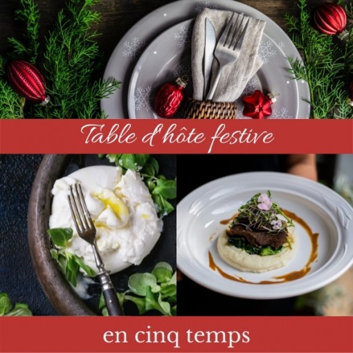 Table d'hôte festive en cinq temps
